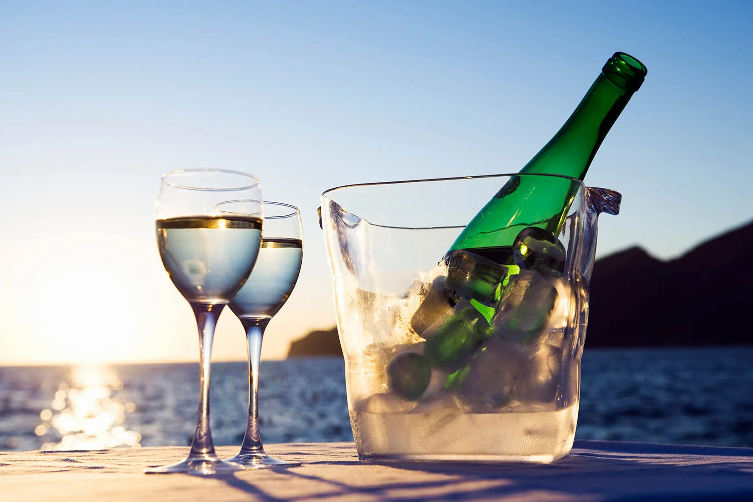 wine in ice bucket