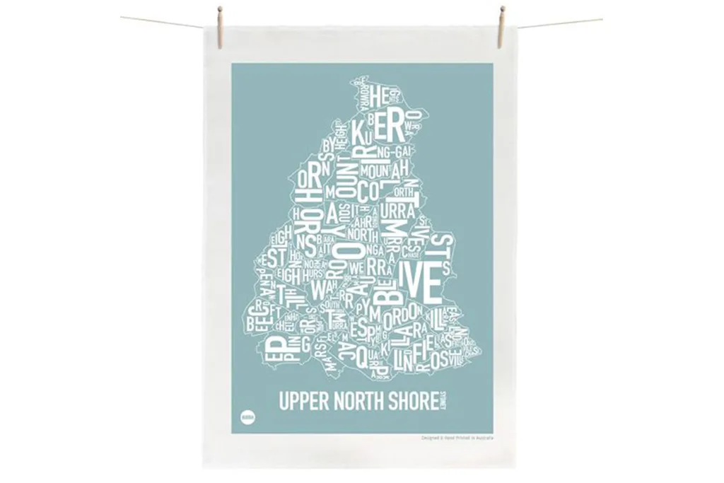 Upper north shore Sydney tea towel