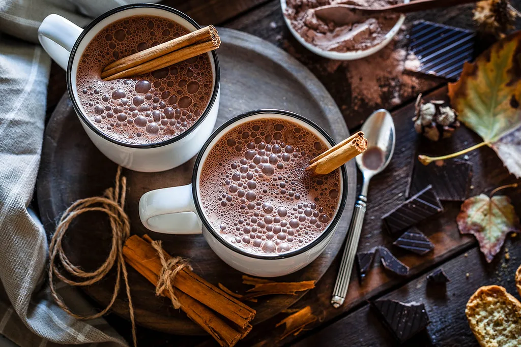 hot chocolate and chocolate pieces