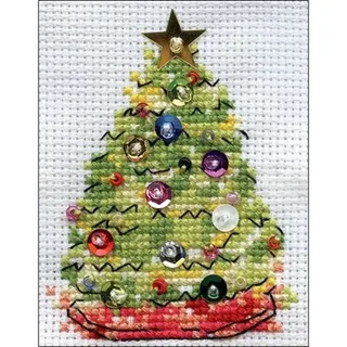 Design Works Counted Cross Stitch Kit 2 inch x 3 inch Christmas Tree (14 Count)