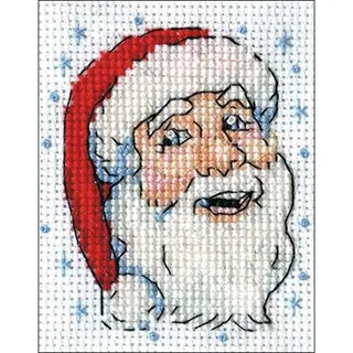 Design Works Counted Cross Stitch Kit 2 inch x 3inch Santa Face (14 Count)