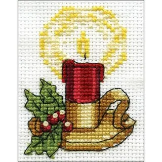 Design Works Counted Cross Stitch Kit 2 inch x 3 inch Candle (14 Count)