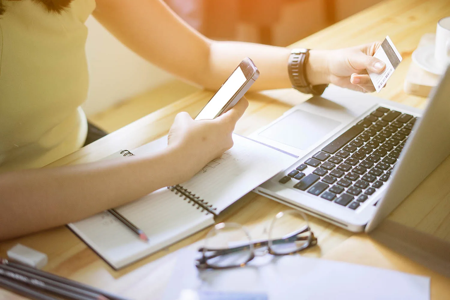 laptop and phone
