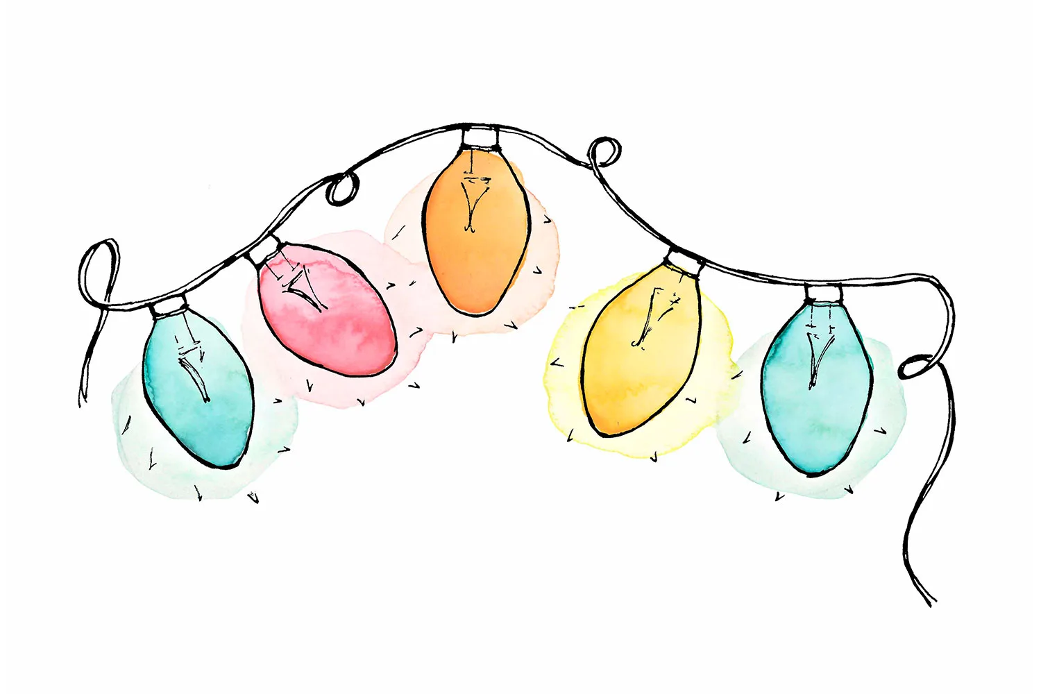 Illustration of Christmas tree lights