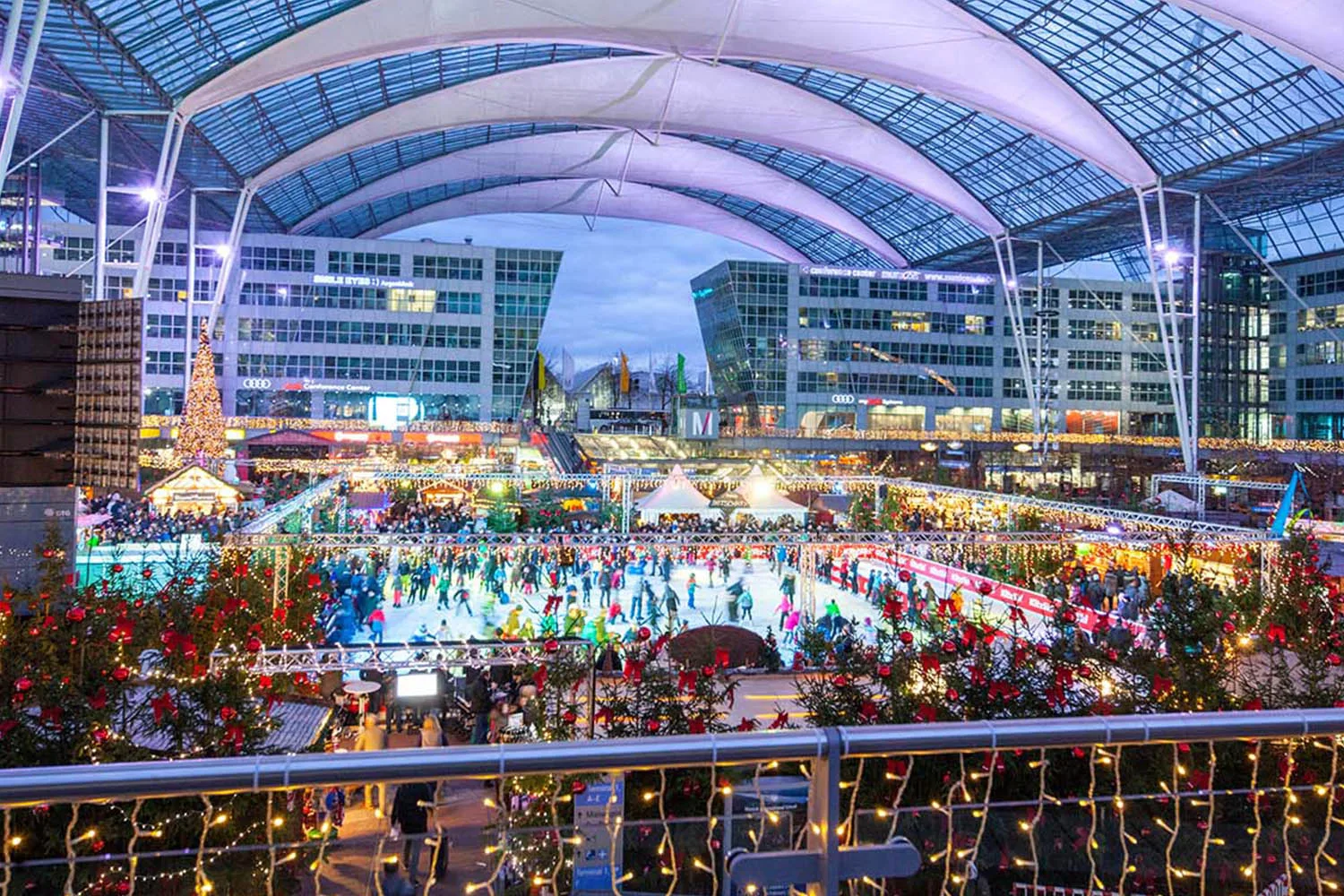 This airport has transformed into a winter wonderland for Christmas