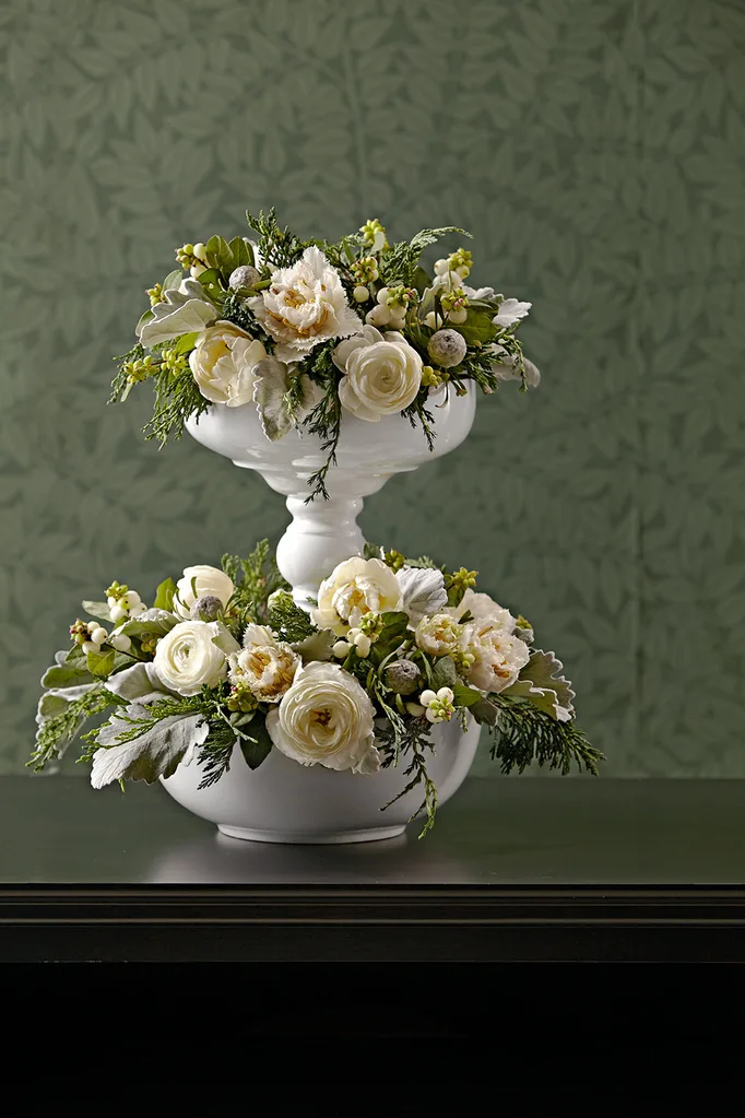 Floral two tiered table centrepiece