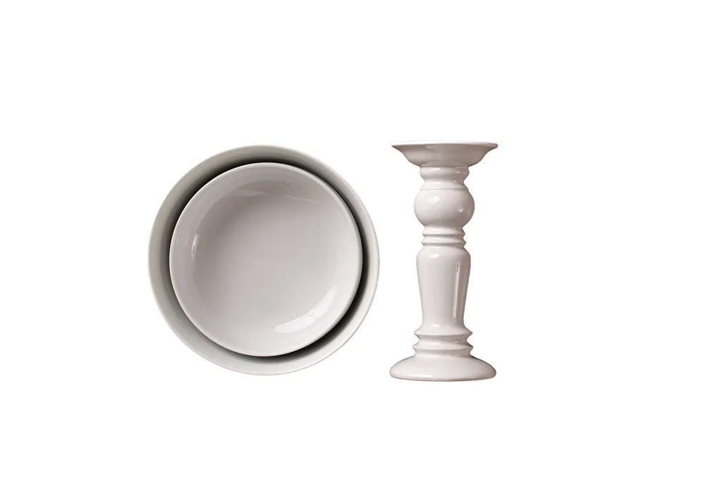 Bowls and candlestick