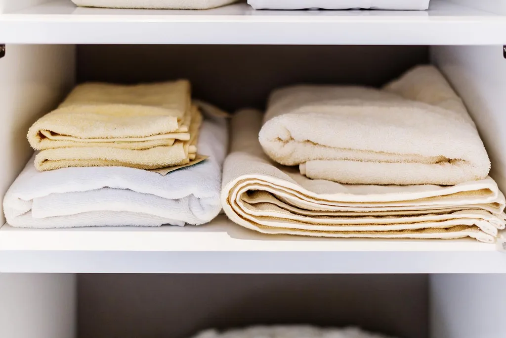 towels on shelf