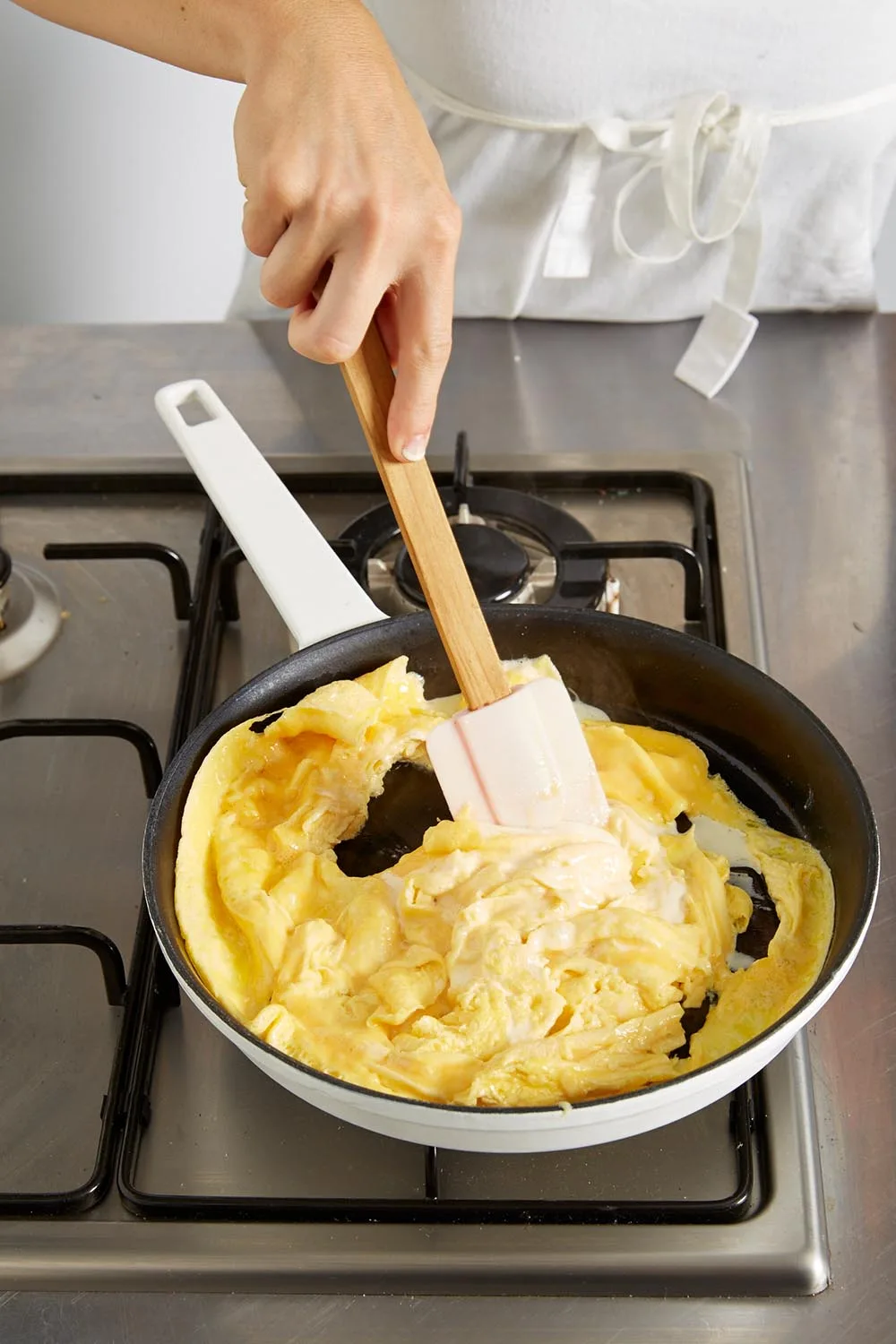 scrambled eggs on stove top