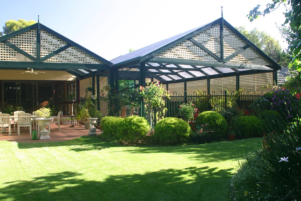 pitched roof pergola
