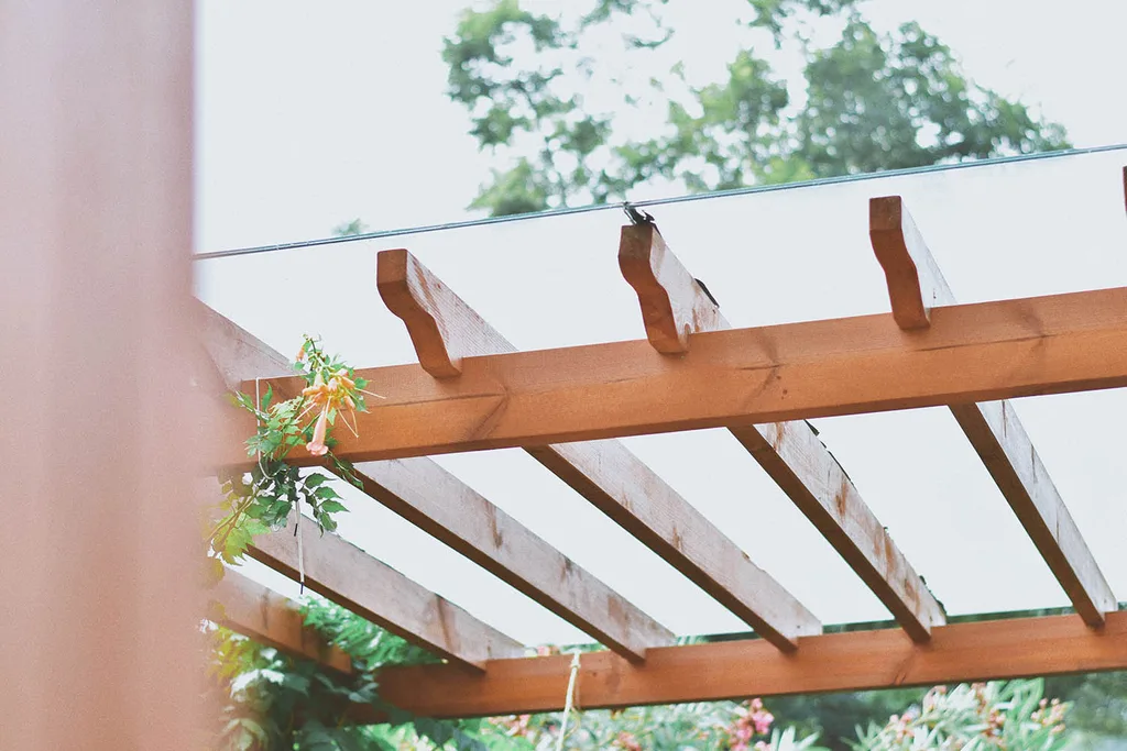 close up of pergola roof