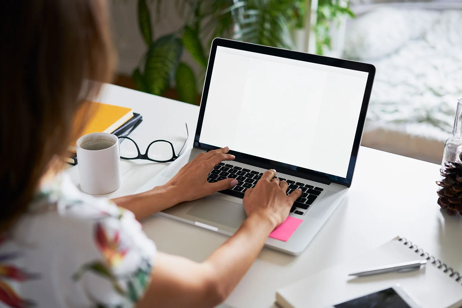 Woman working on computer