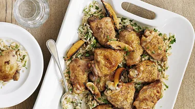 Lemon and herb chicken with risoni