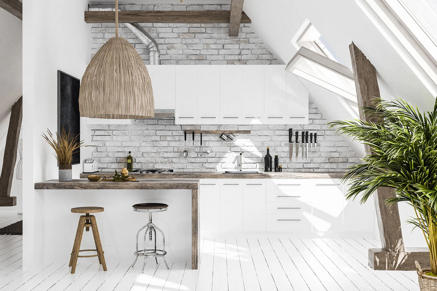 all white kitchen beach themed