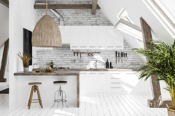 all white kitchen beach themed