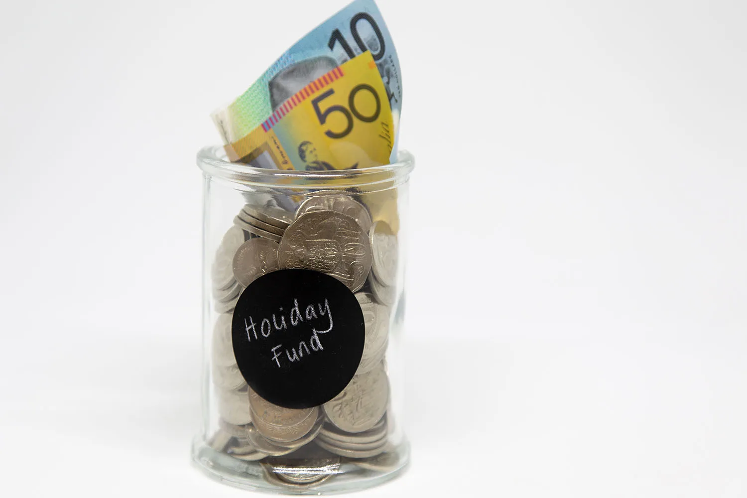 holiday fund jar of money