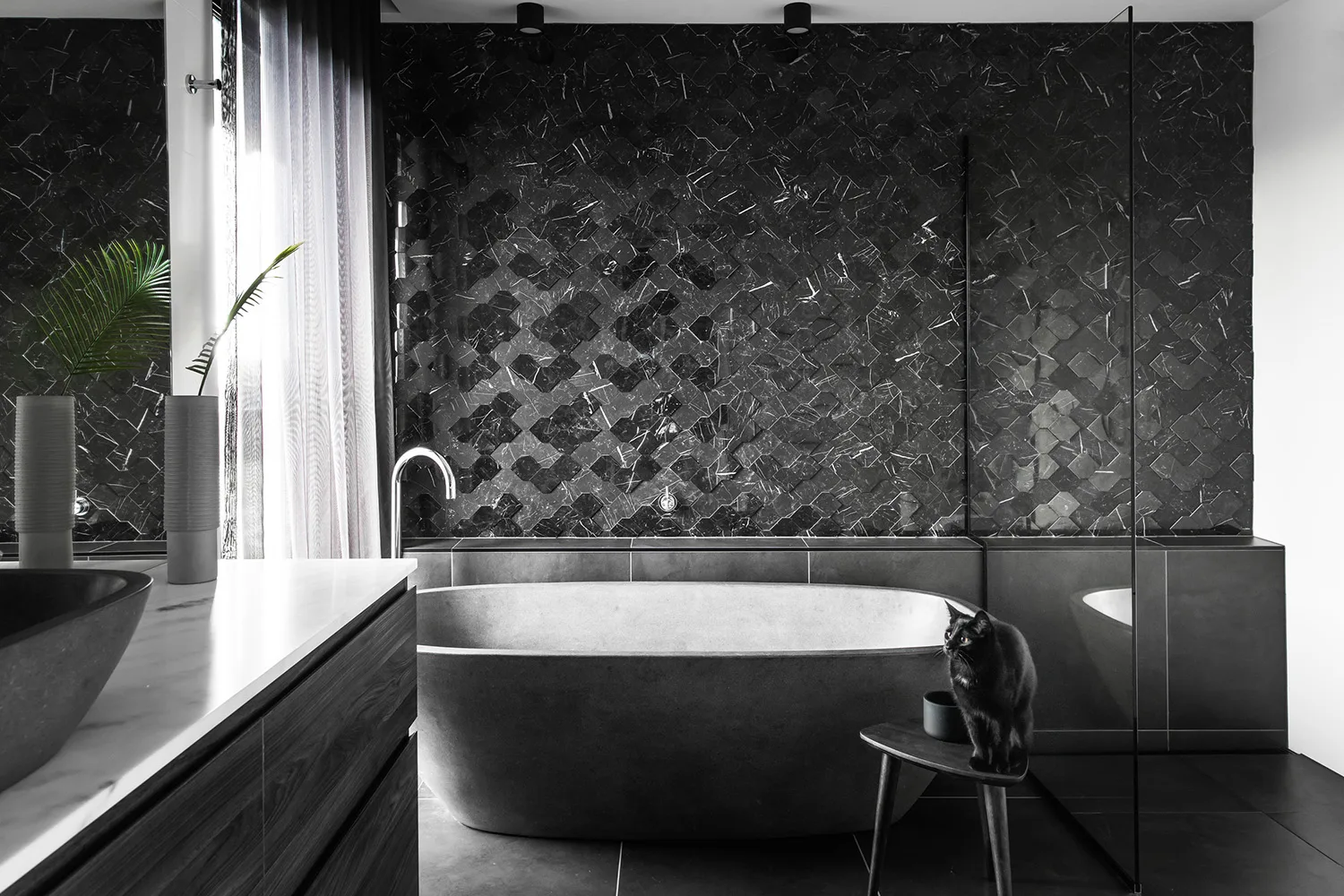 black bathroom