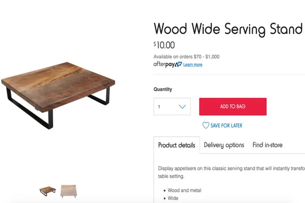 Kmart wood wide serving stand
