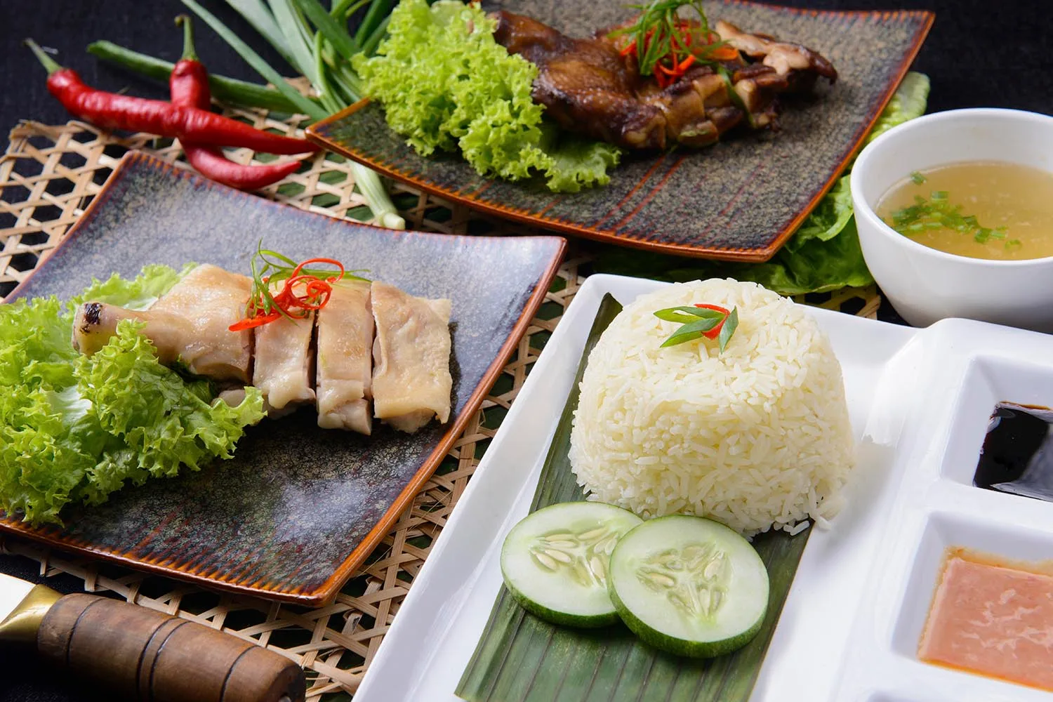 japanese food poached chicken