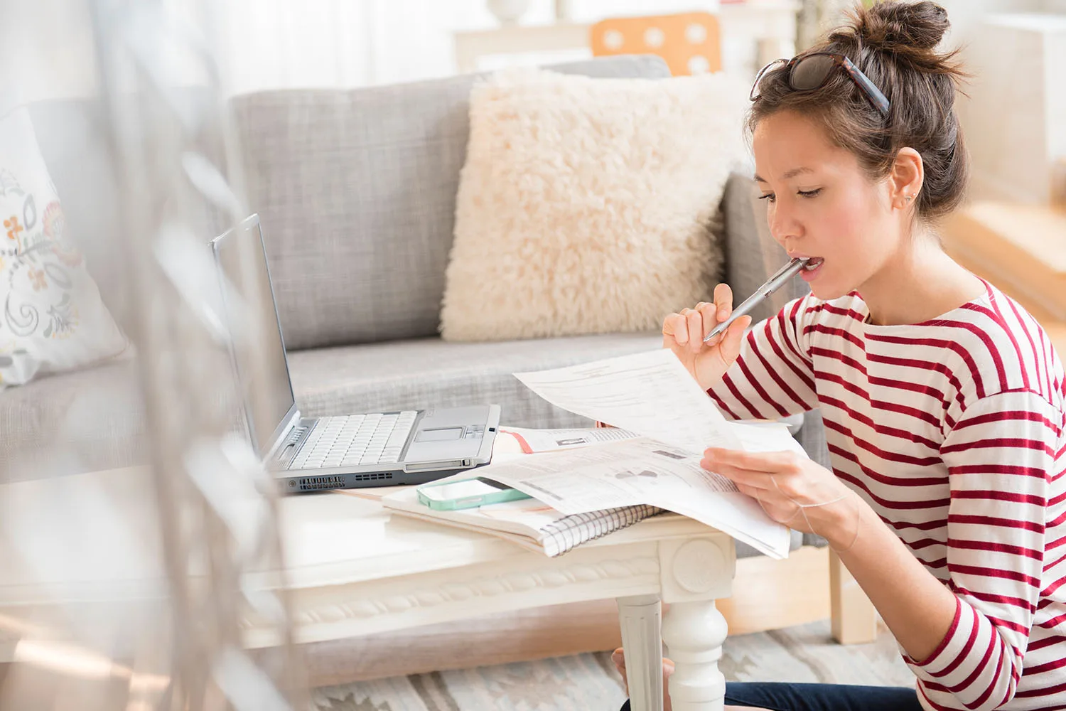 woman managing finances