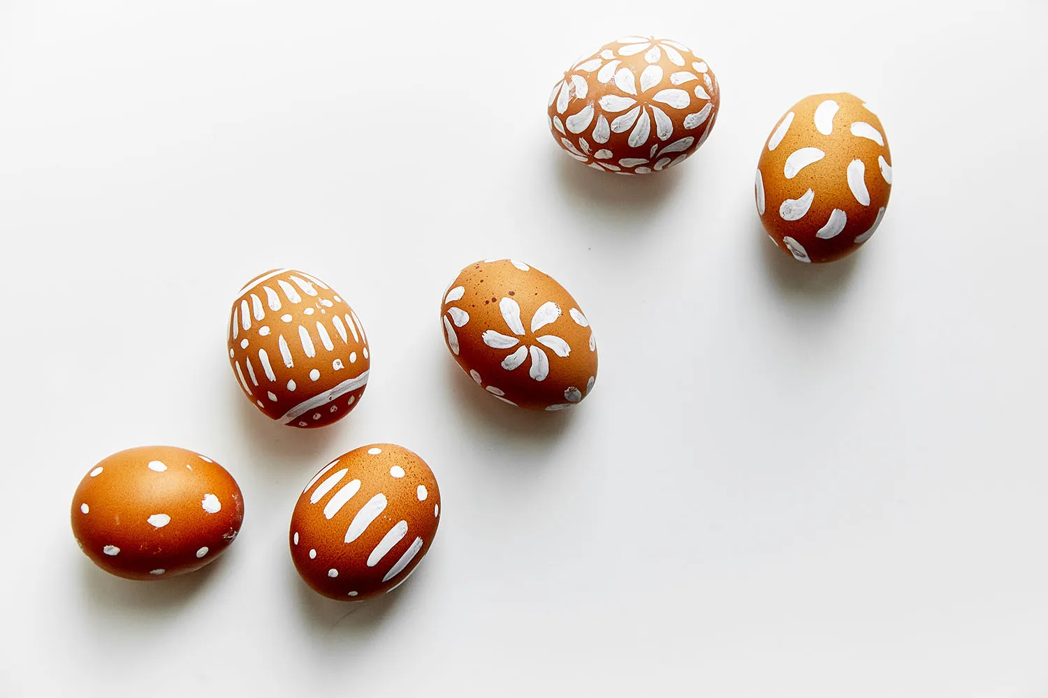 eggs painted with white speckles