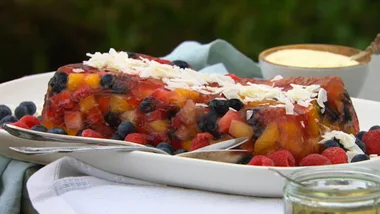Summer fruit jelly terrine