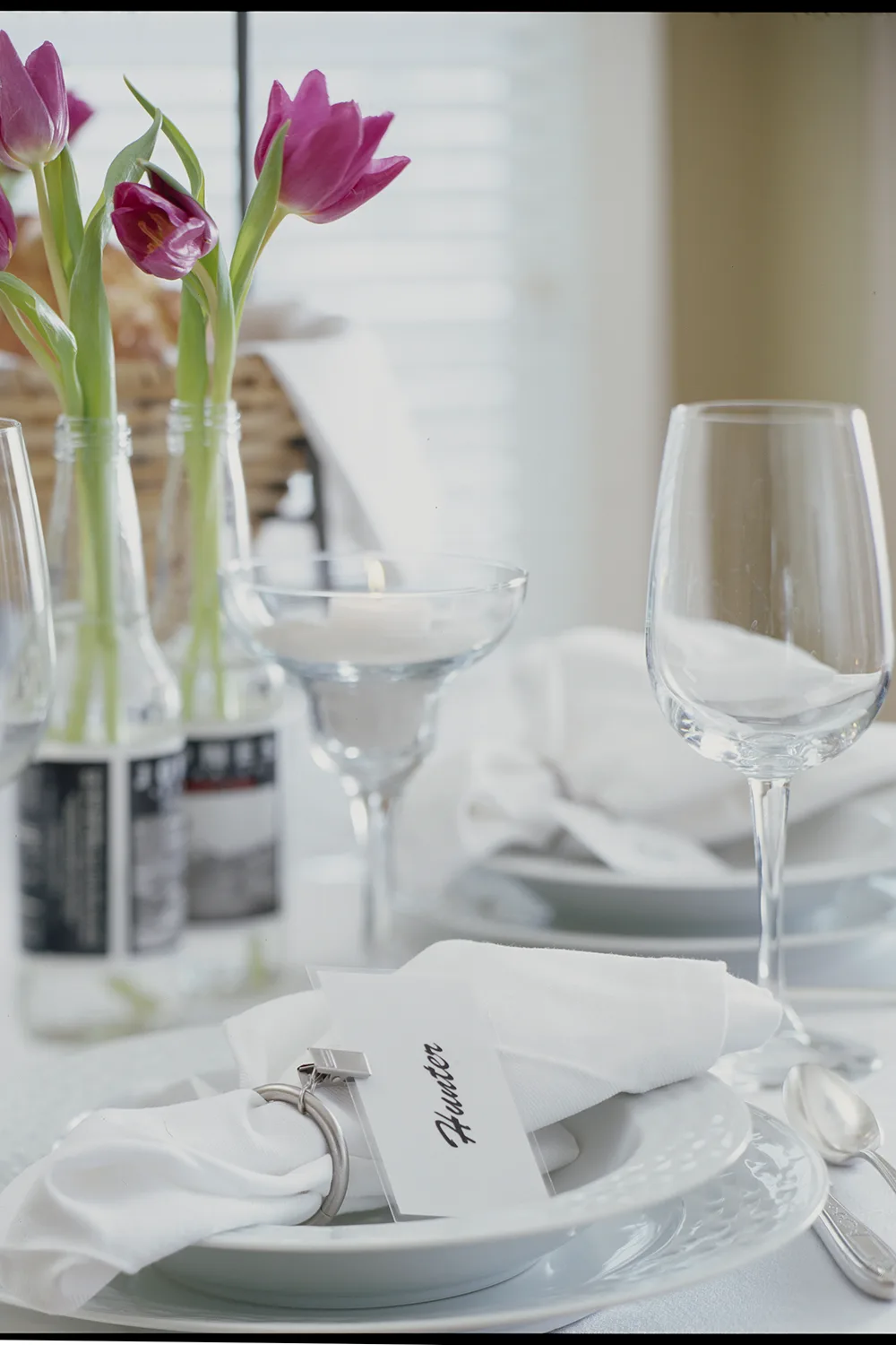 White crockery and table linen