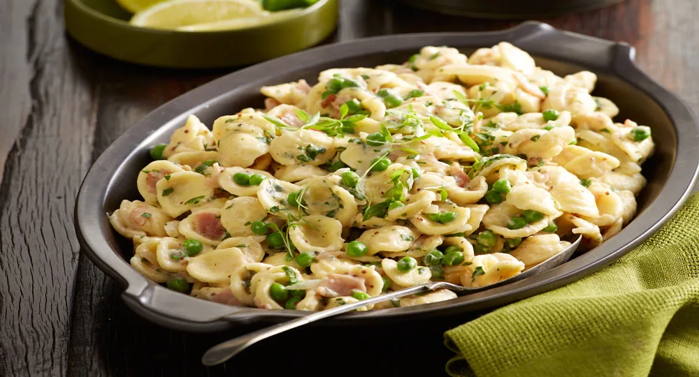 Creamy ham and pea orecchiette - Better Homes & Gardens Australia