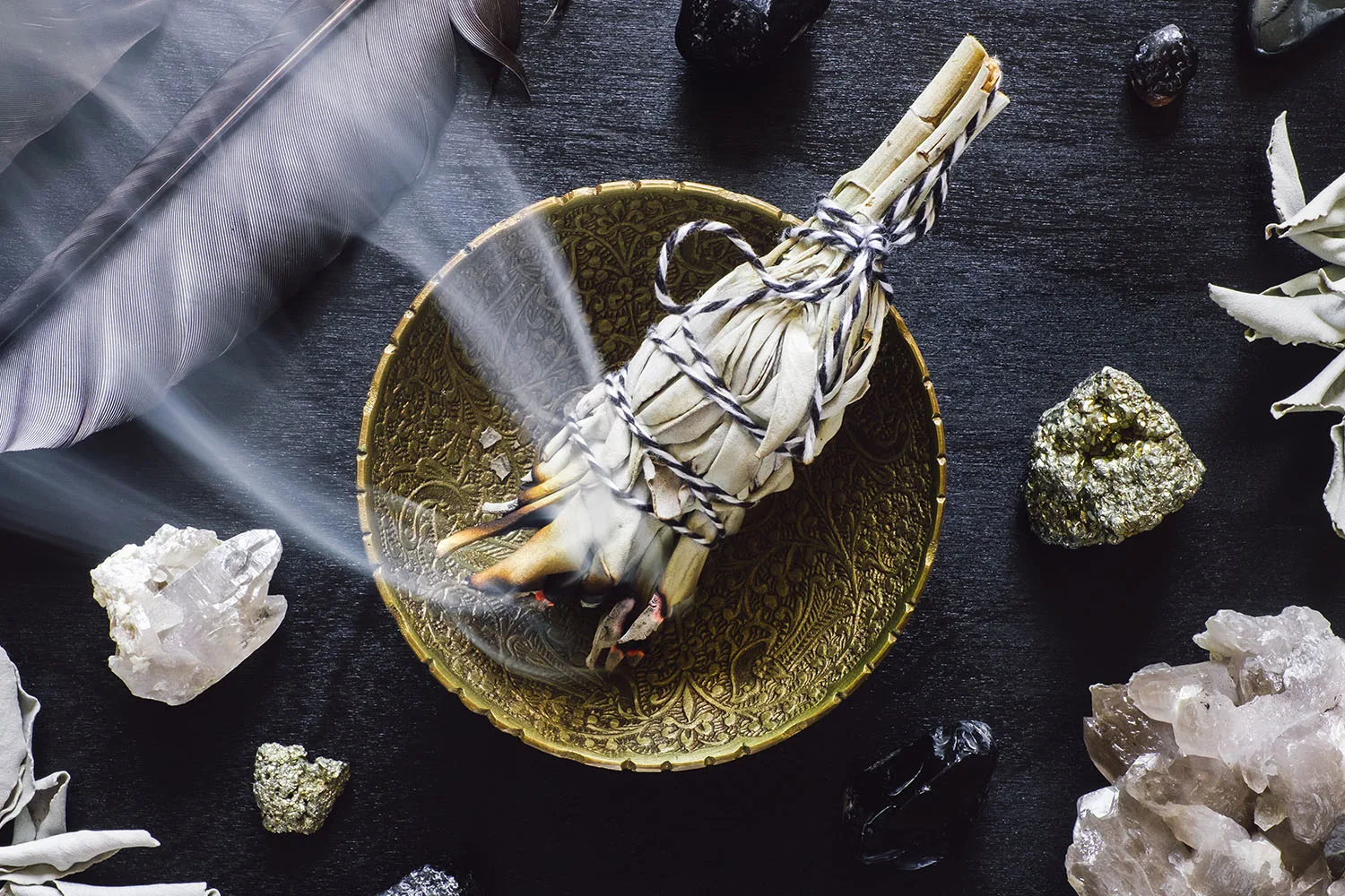 burning sage stick