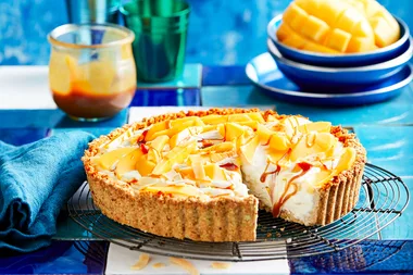 Mango and coconut ice-cream pie