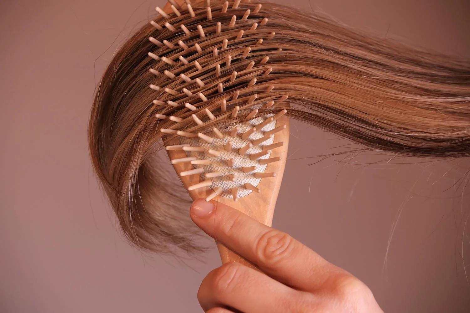 brushing hair