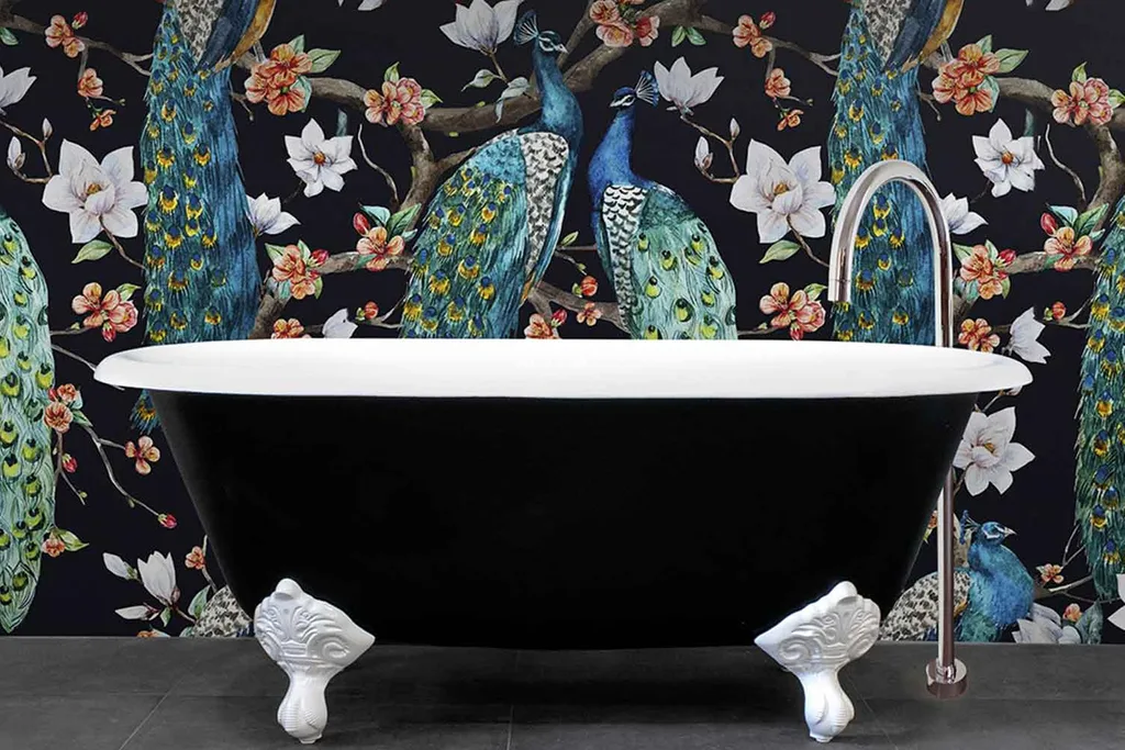 Black clawfoot bathtub