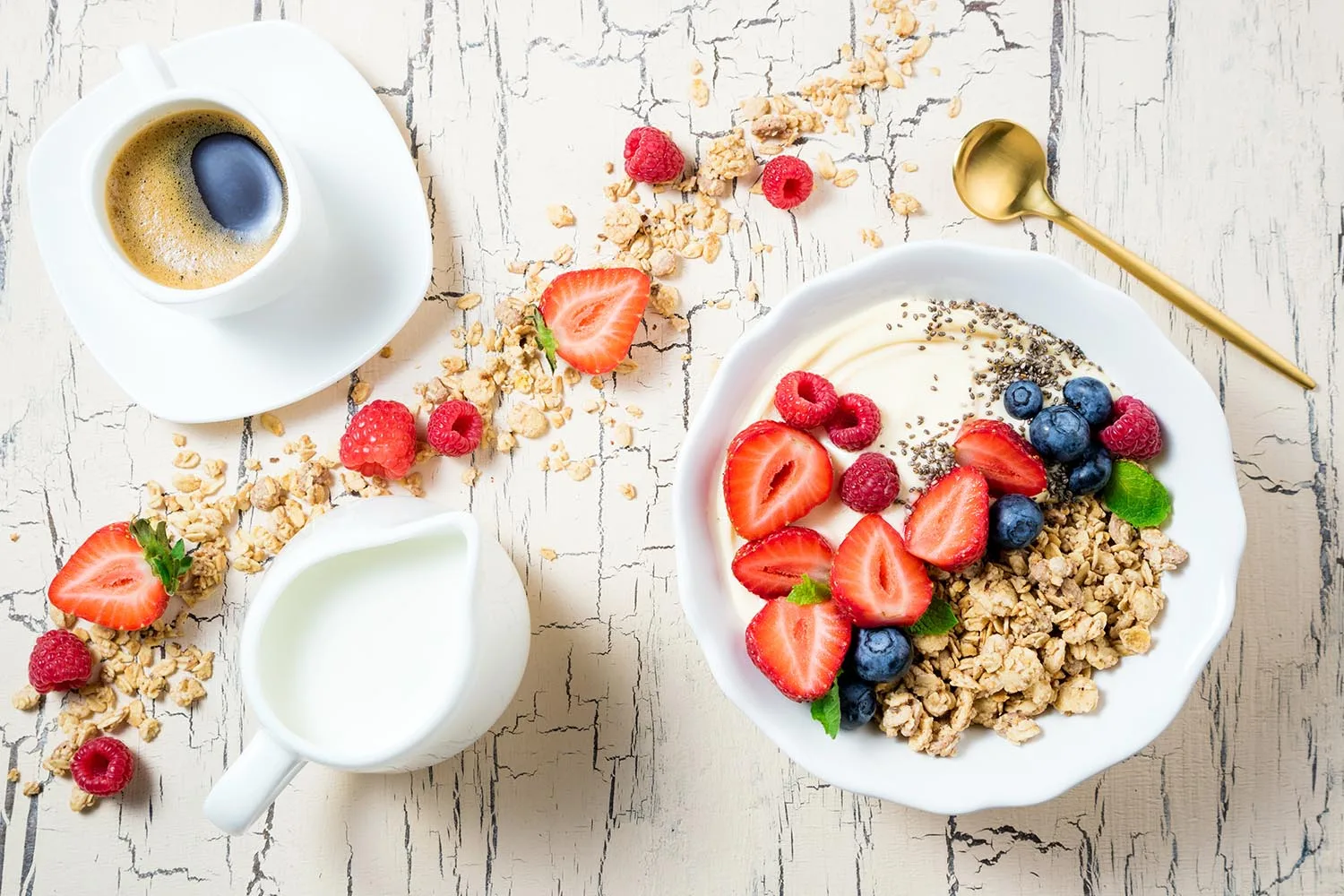 Bowl of oats and fruit