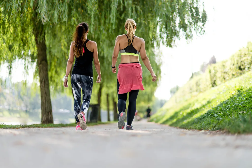 Two women walking