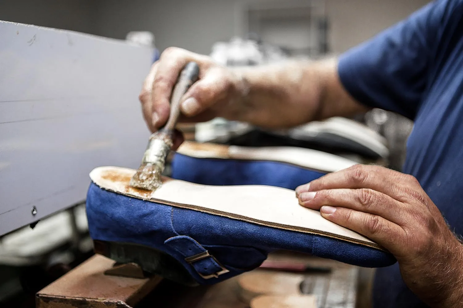 shoe being repaired