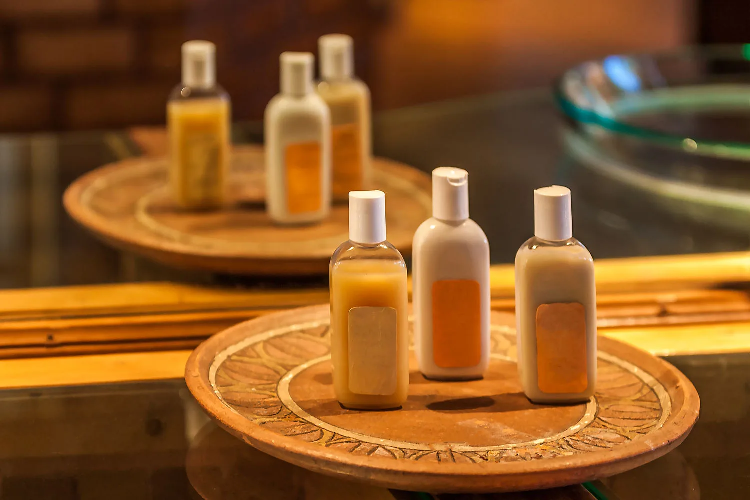 miniature toiletries at hotel