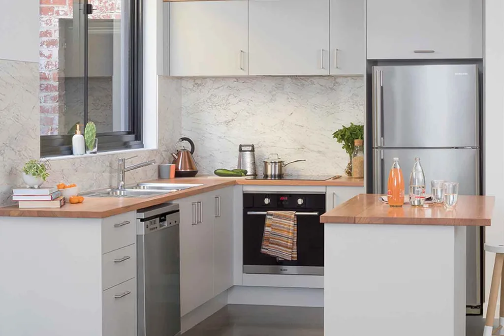 Kitchen with timber benchtop