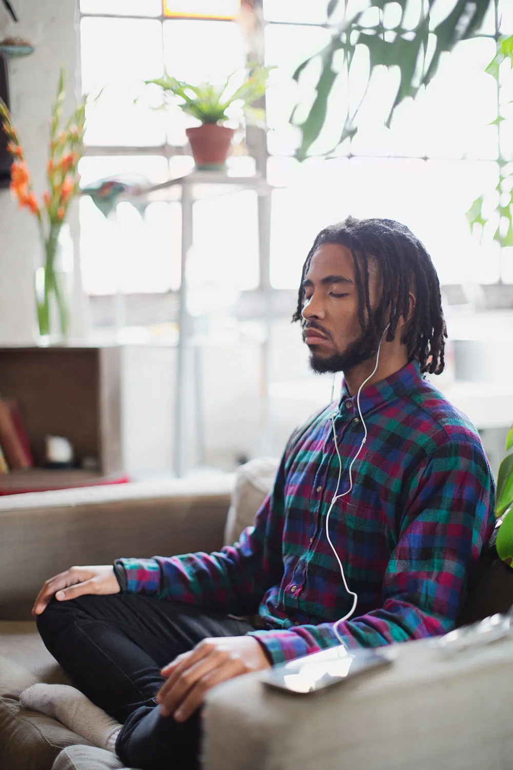 man listening to phone