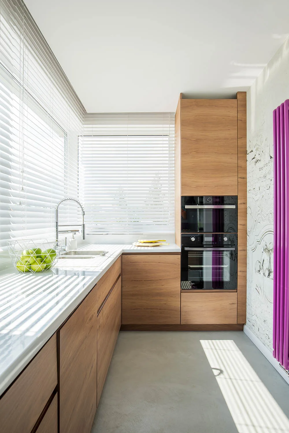 galley kitchen with window