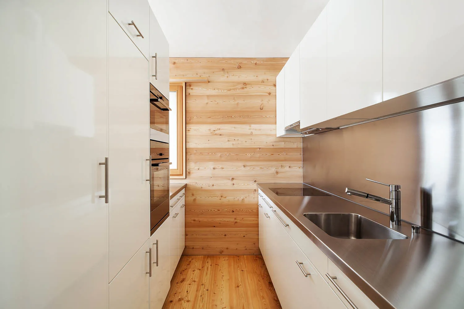 scandinavian galley kitchen