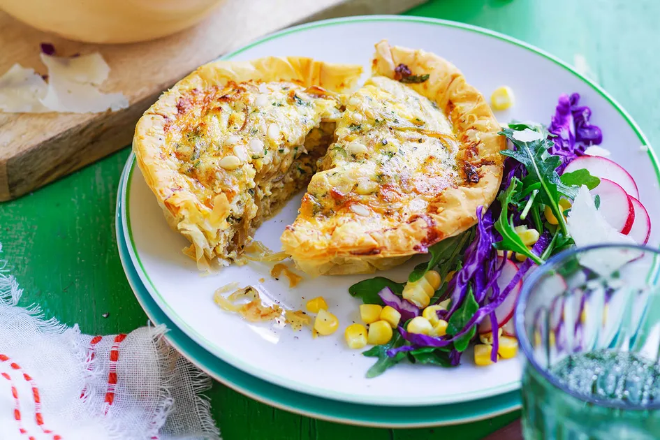 Caramelised onion tartlet with salad Recipe - Better Homes & Gardens Australia