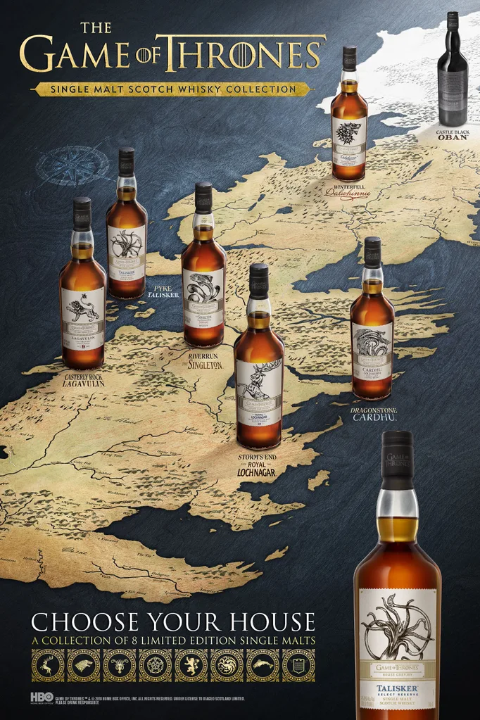 Game of Thrones whiskey map
