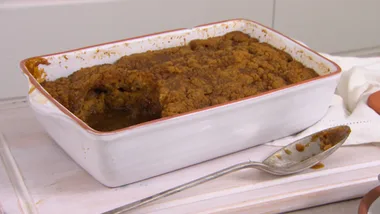 Caramel and pecan self saucing pudding