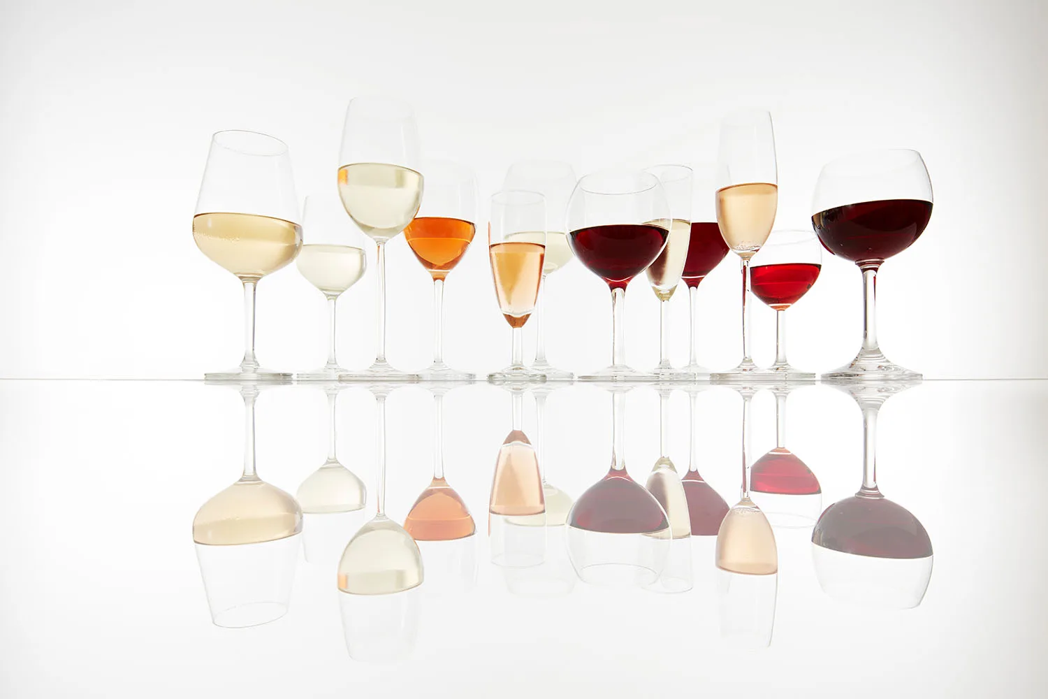 glasses of wine in different colours