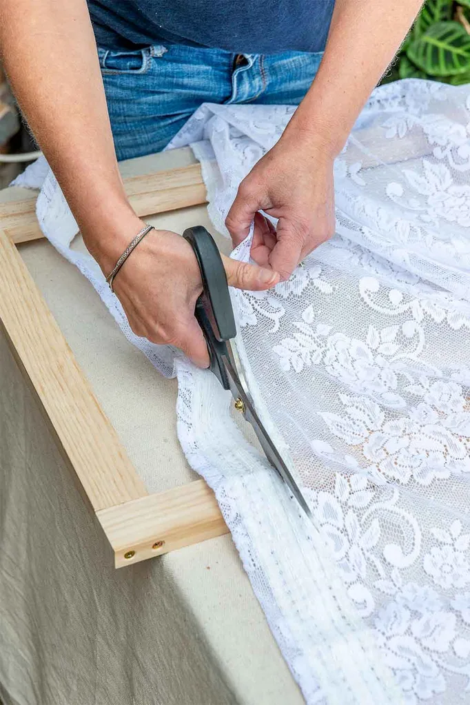 DIY lace flyscreen step five