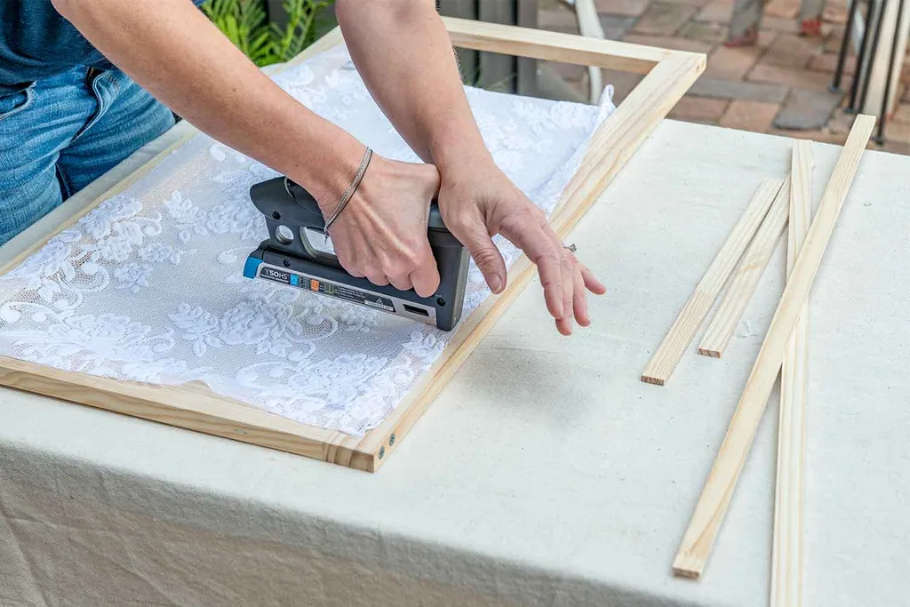 DIY lace flyscreen step six