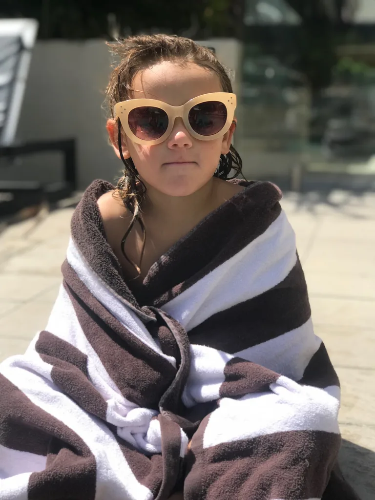 Amy's son Ziggy living his best life by the pool