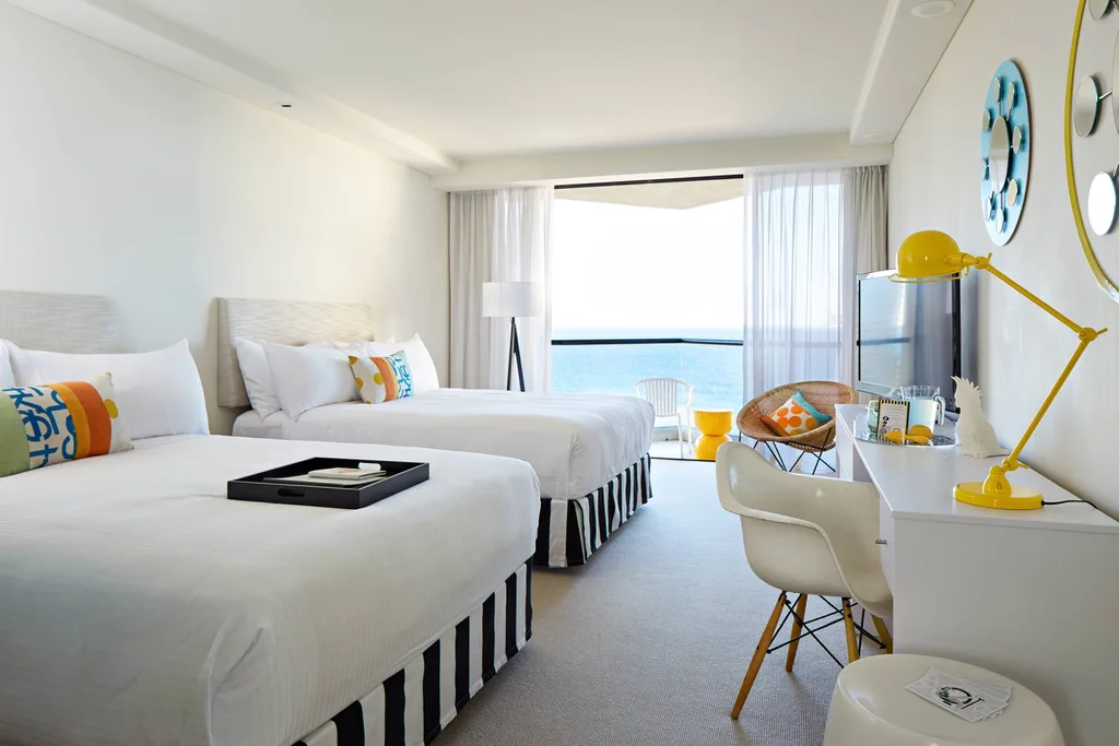 The Ocean View Twin Rooms at QT are ideal for families