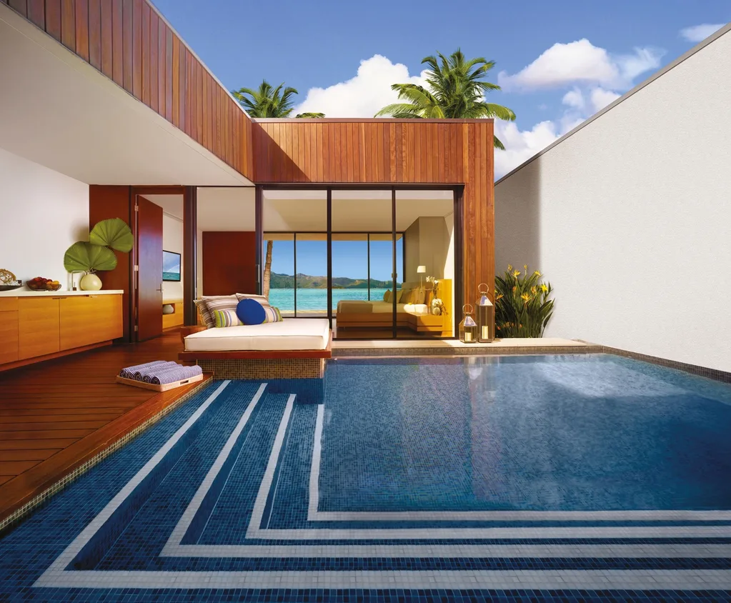 A beach villa with its own private pool
