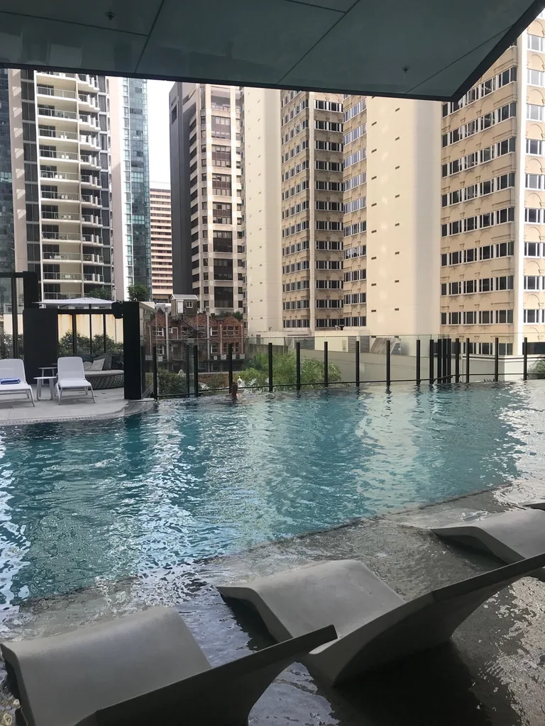 Amy takes a delightful post-Pilates dip in Nautilus Pool